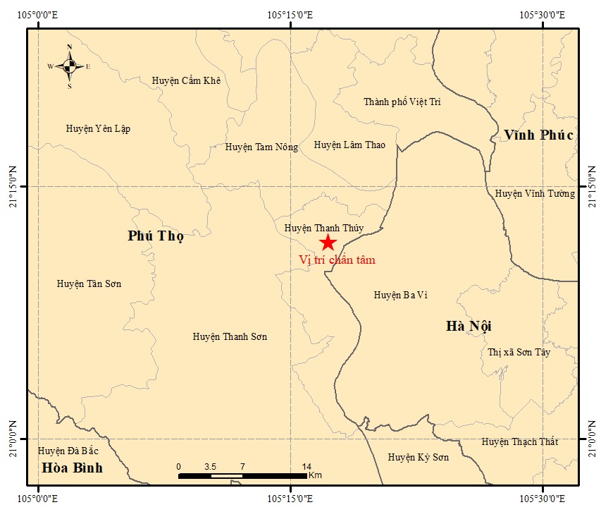 Động đất mạnh 3,3 độ richter tại Phú Thọ, nhiều người ở Hà Nội cũng cảm nhận được rung lắc - Ảnh 1.