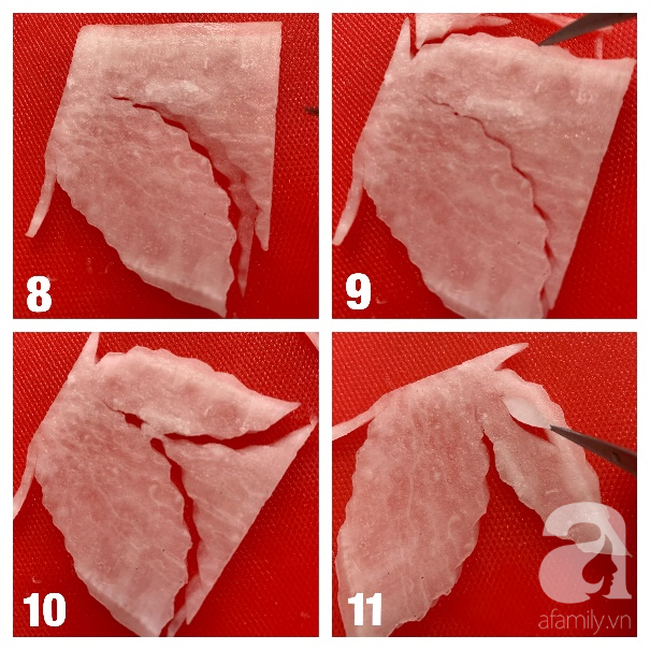 Tỉa củ cải trắng thành hình bướm sống động y như thật! - Ảnh 4.
