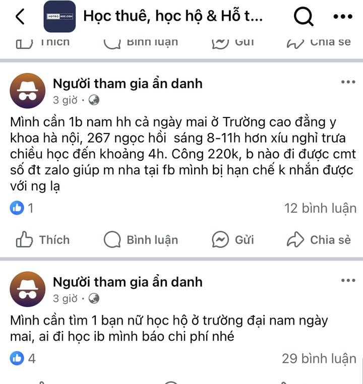 Ham lợi trước mắt, nhiều sinh viên bất chấp bỏ học chính để đi học hộ, thi hộ - Ảnh 2.